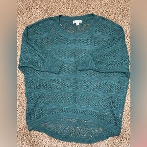 Aphorism Teal Knit Crew Neck Sweater
